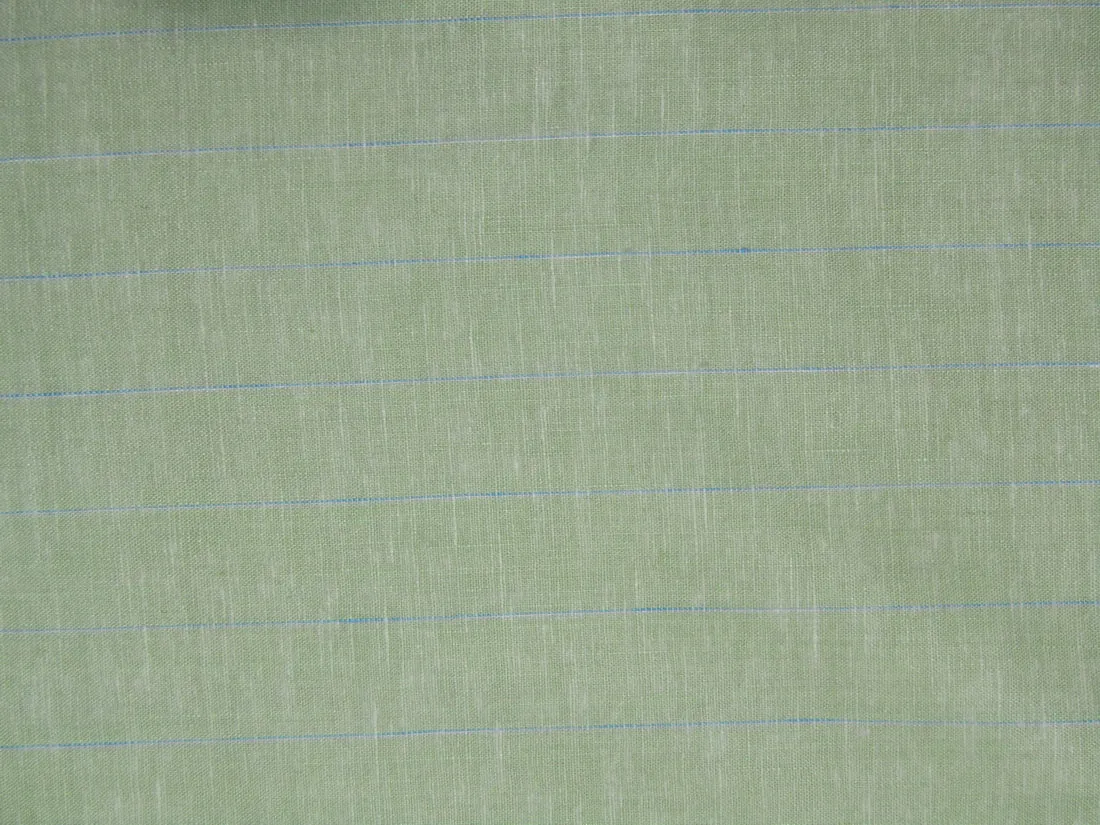 100% Linen pastel green and blue stripe 60's Lea Fabric 58" wide [10792]