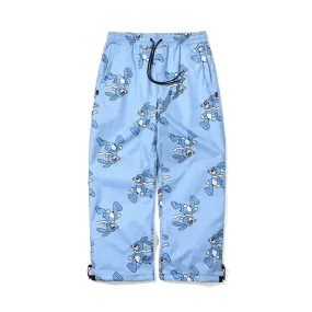 ALL OVER SUNDAY RABBIT WIDE TRACK PANTS LIGHT BLUE