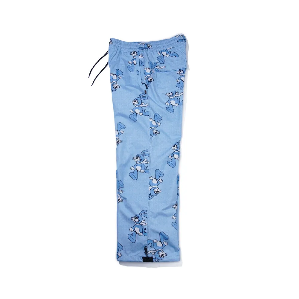 ALL OVER SUNDAY RABBIT WIDE TRACK PANTS LIGHT BLUE