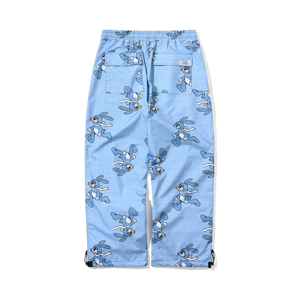 ALL OVER SUNDAY RABBIT WIDE TRACK PANTS LIGHT BLUE