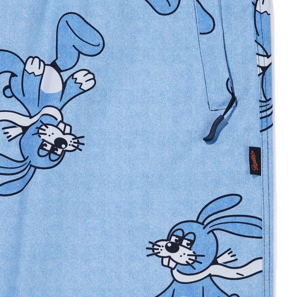 ALL OVER SUNDAY RABBIT WIDE TRACK PANTS LIGHT BLUE