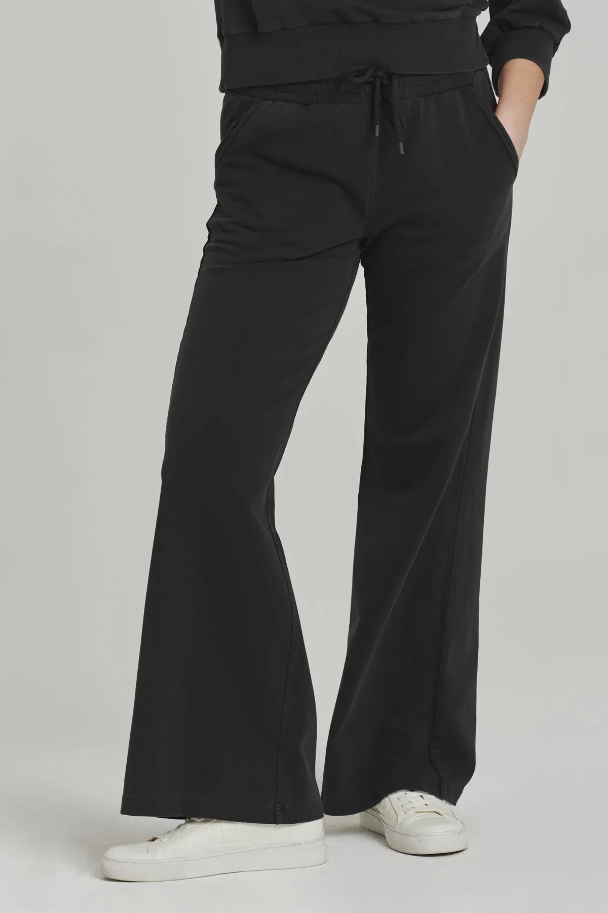 Another Love Quincy Wide Leg Terry Pant -black