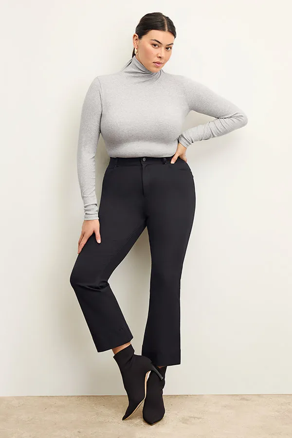 Axam Layering Turtleneck - Ribbed Pima Cotton :: Gray Melange