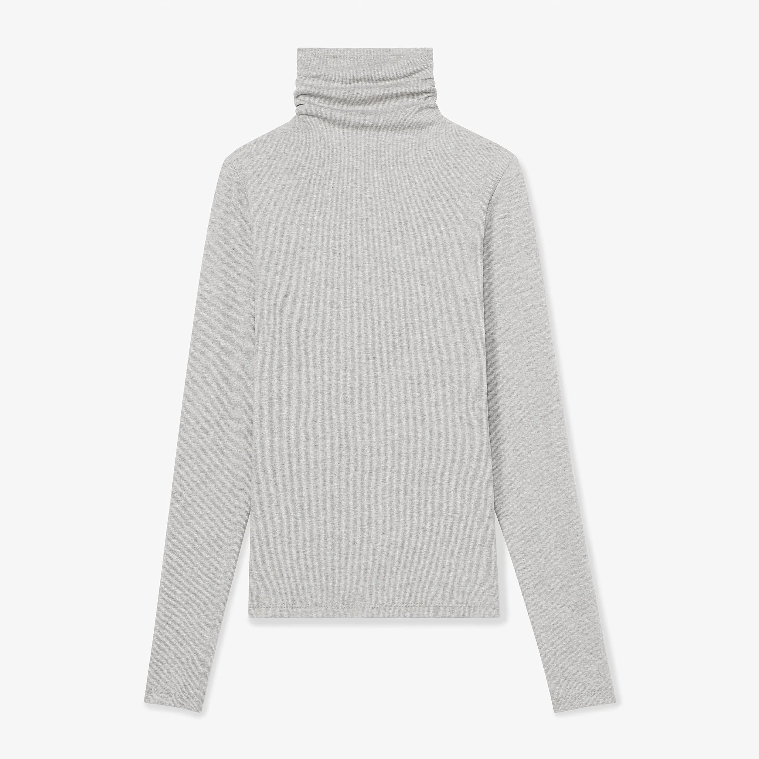 Axam Layering Turtleneck - Ribbed Pima Cotton :: Gray Melange