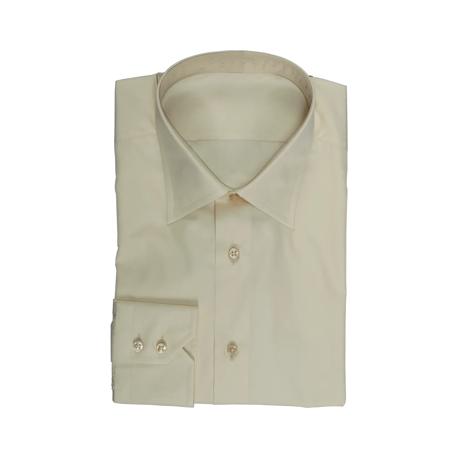 Beige Solid Cotton Shirt