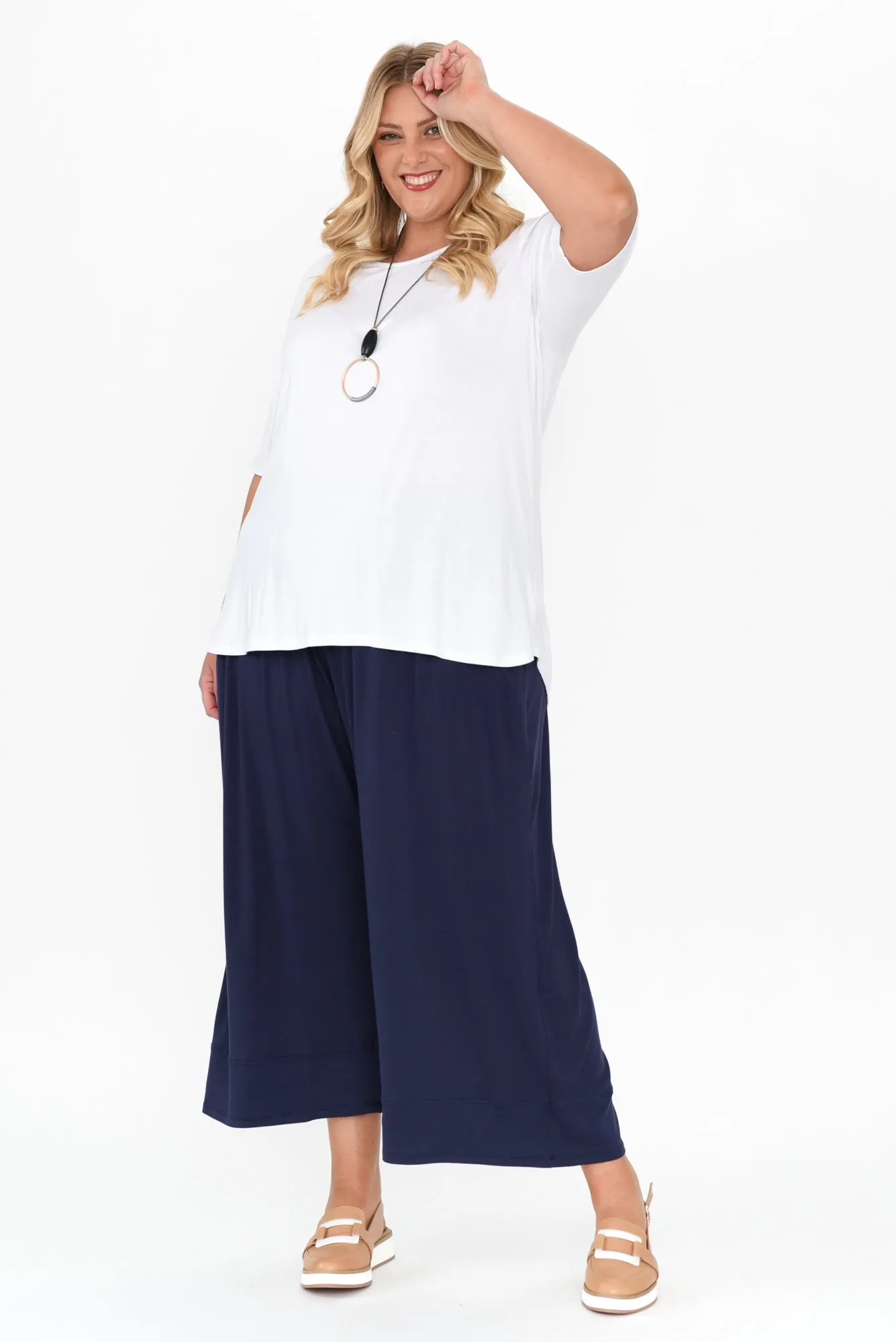 Bianca Navy Relaxed Pants