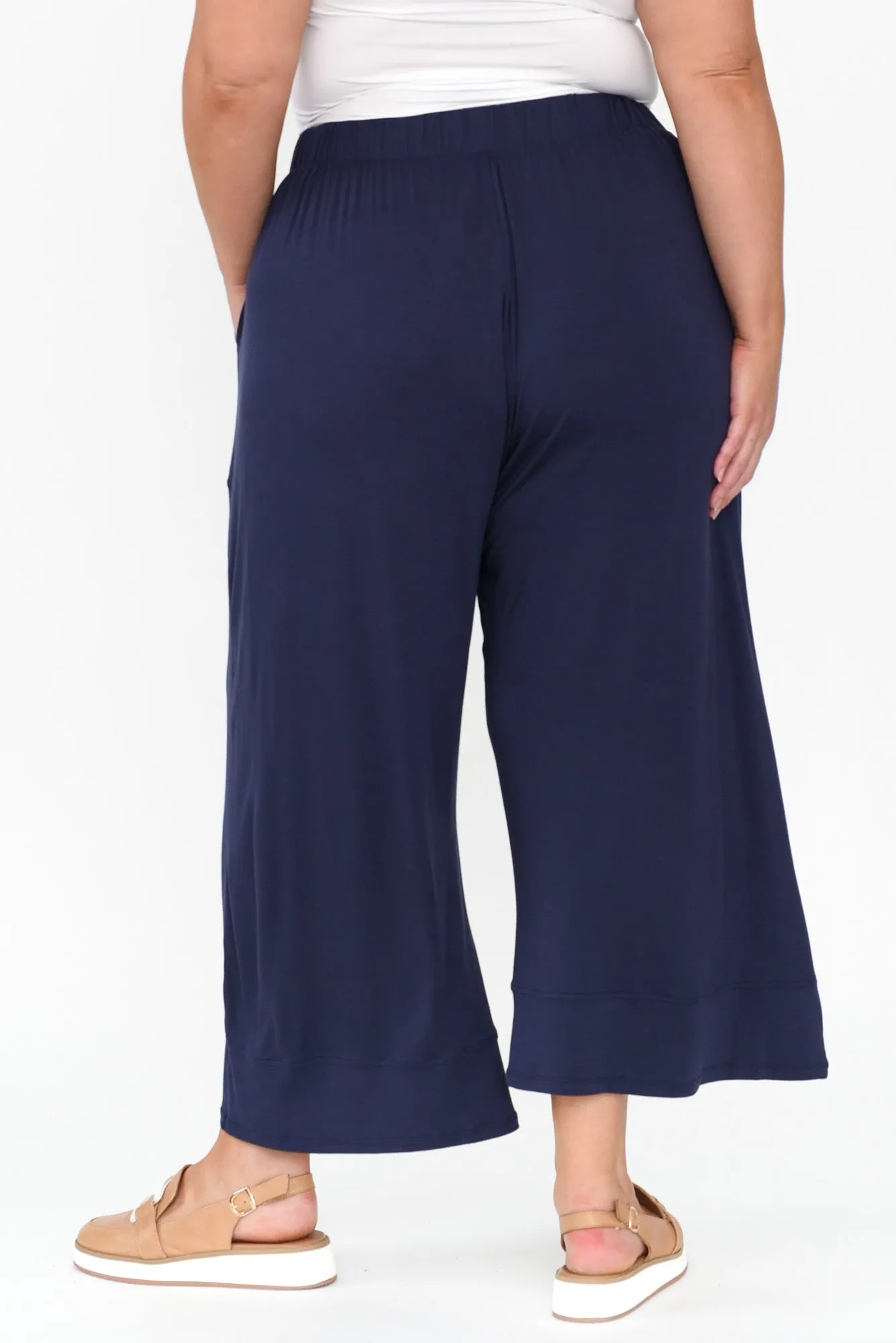 Bianca Navy Relaxed Pants