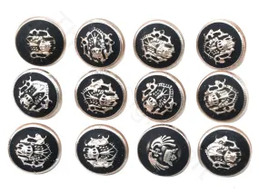 Black Rose Gold Royal Acrylic Coat Buttons