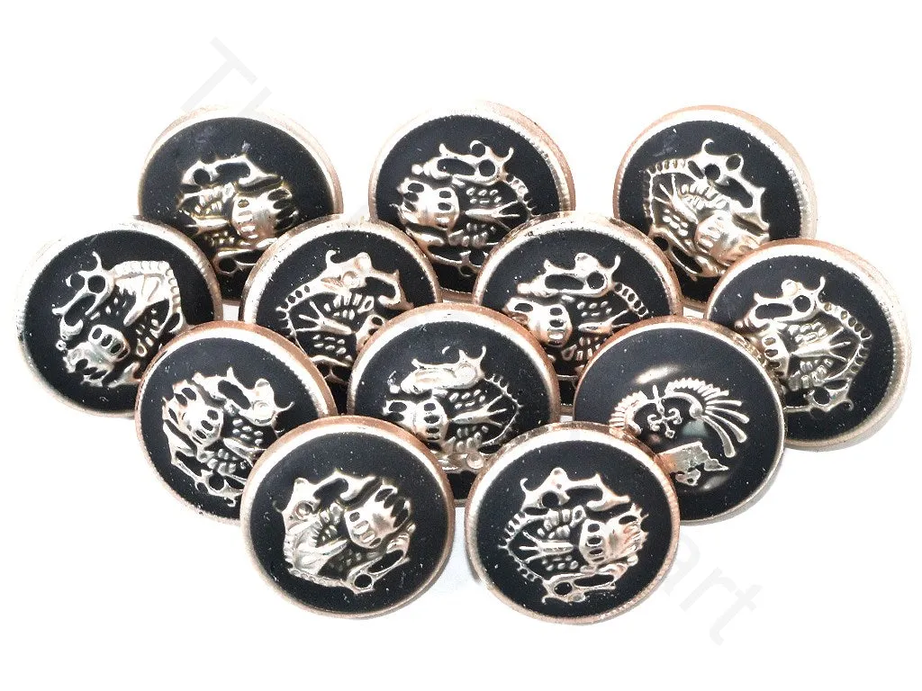 Black Rose Gold Royal Acrylic Coat Buttons