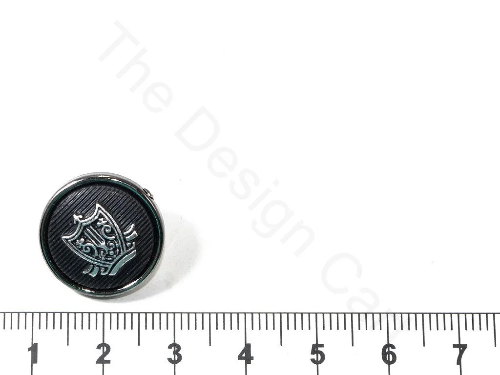 Black Silver Crest Coat Buttons