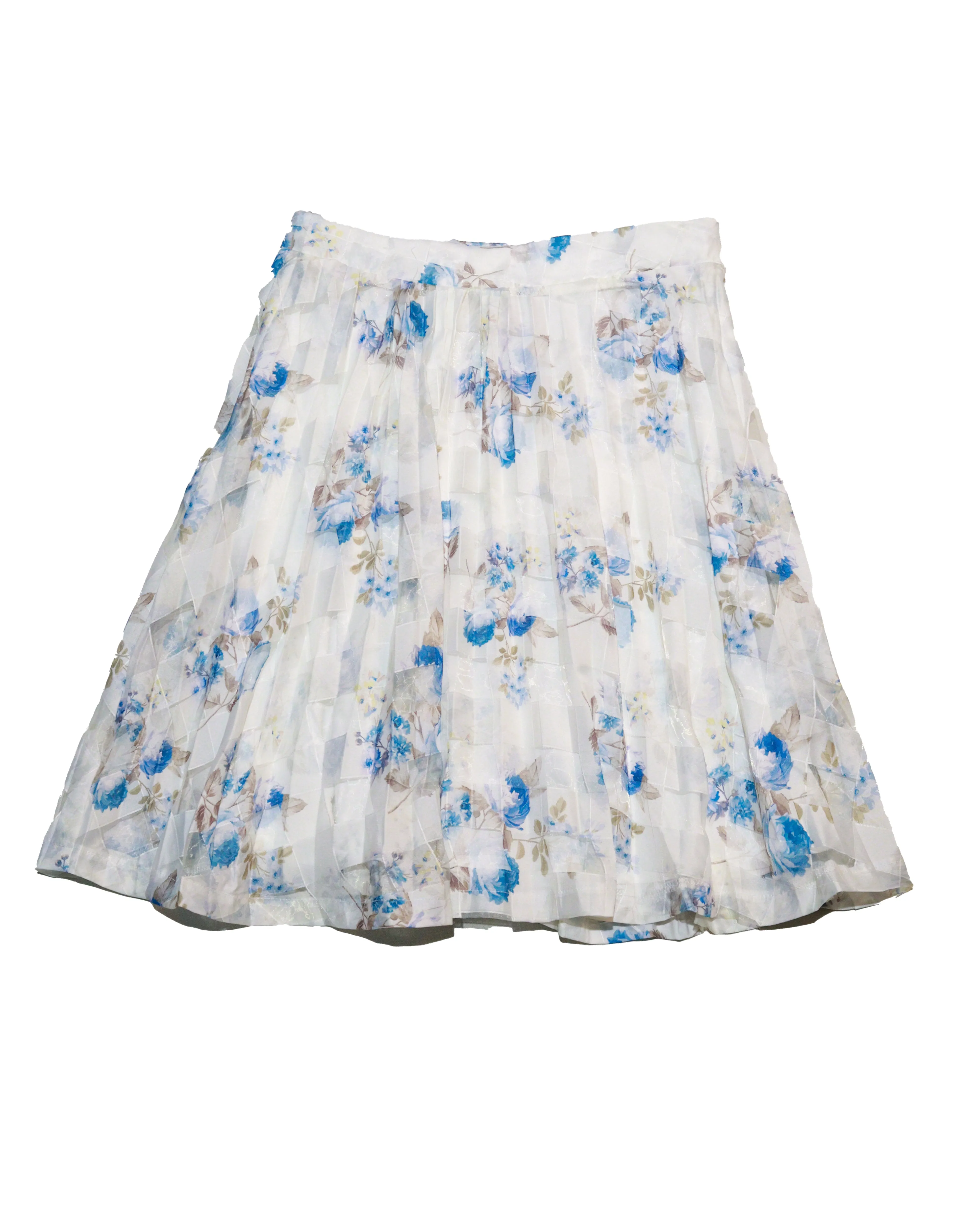 Blue White Floral Organza Skirts