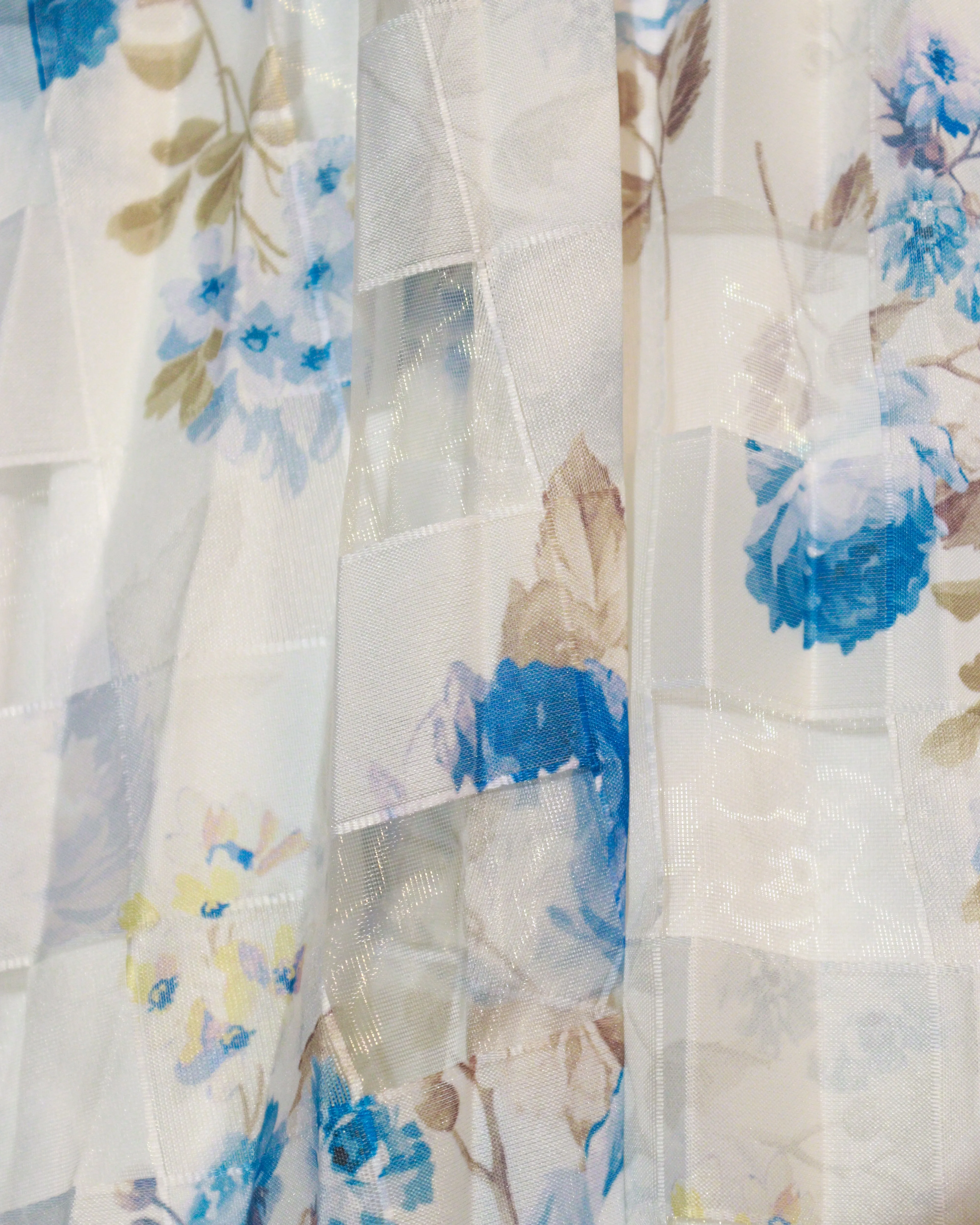 Blue White Floral Organza Skirts