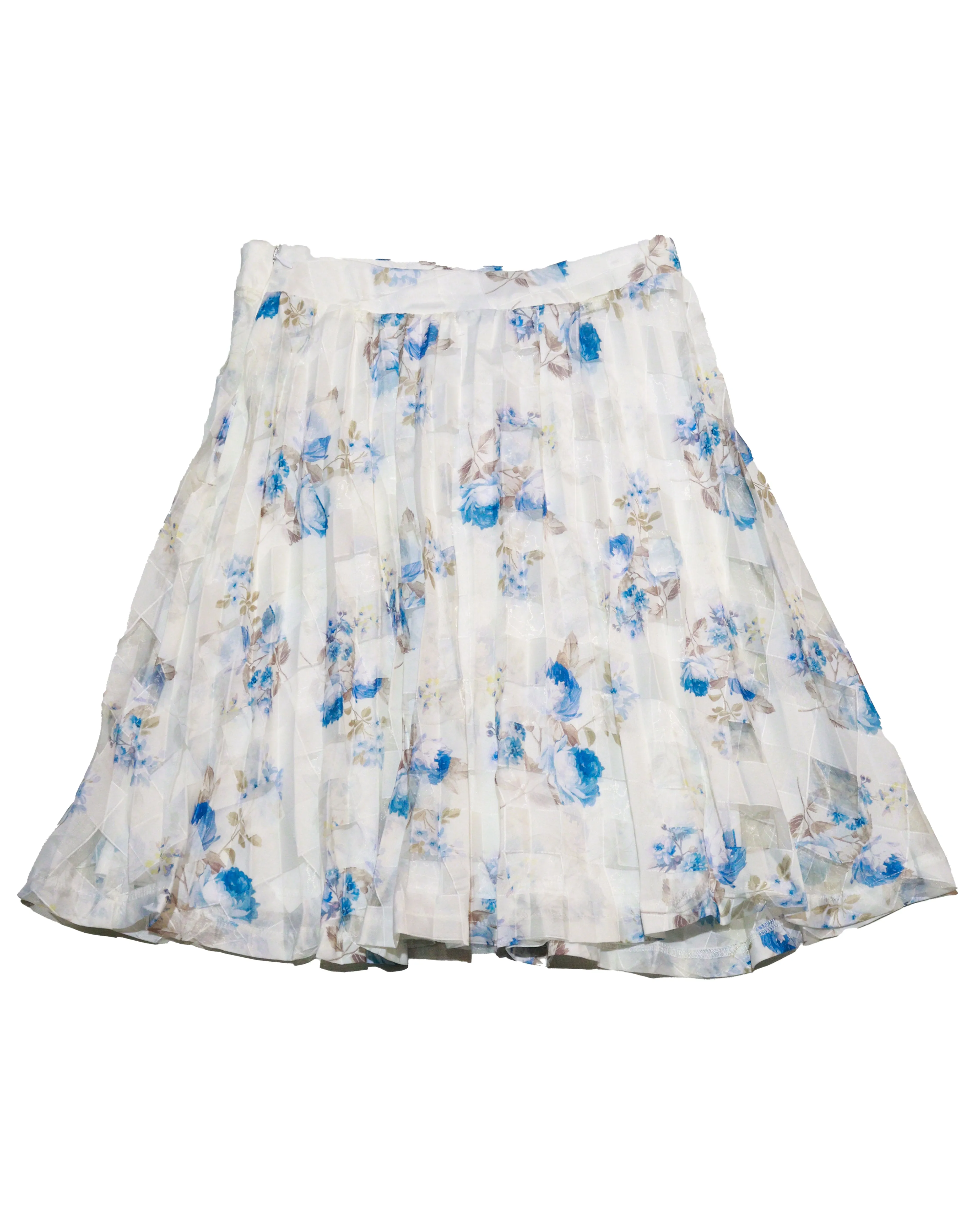 Blue White Floral Organza Skirts