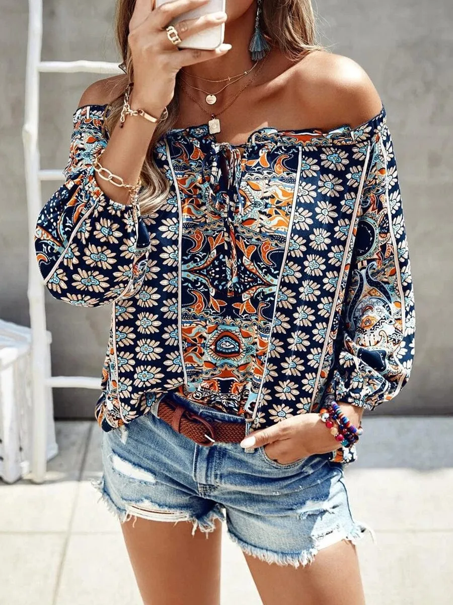 Bohemian Off-Shoulder Floral Top