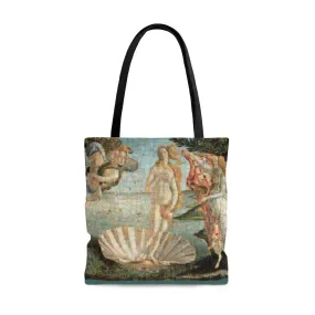 Botticelli Venere Squared Tote Bag, photomosaic by Gabriele Levy