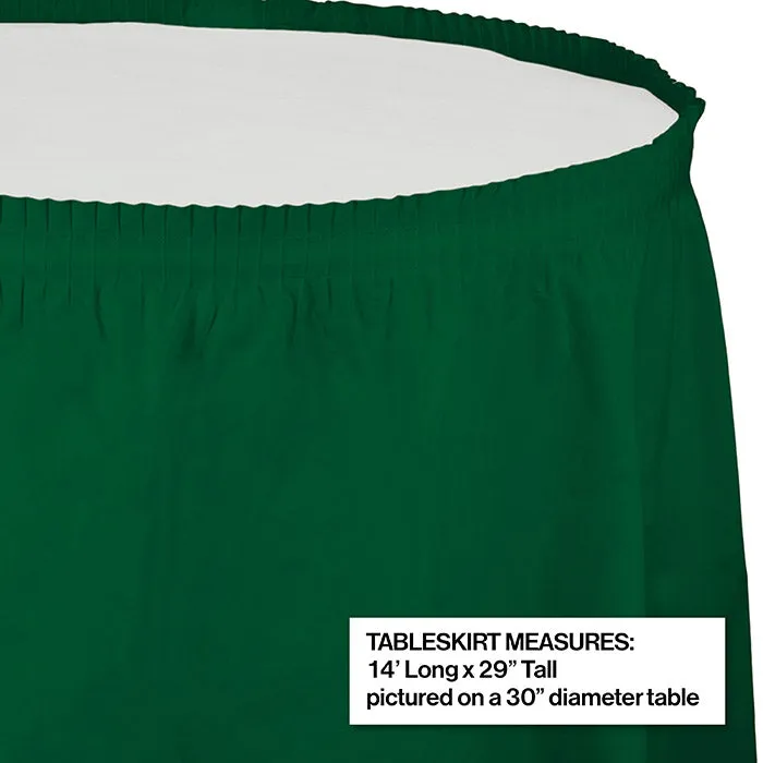 Bulk Hunter Green Plastic Table Skirt (6 per Case)