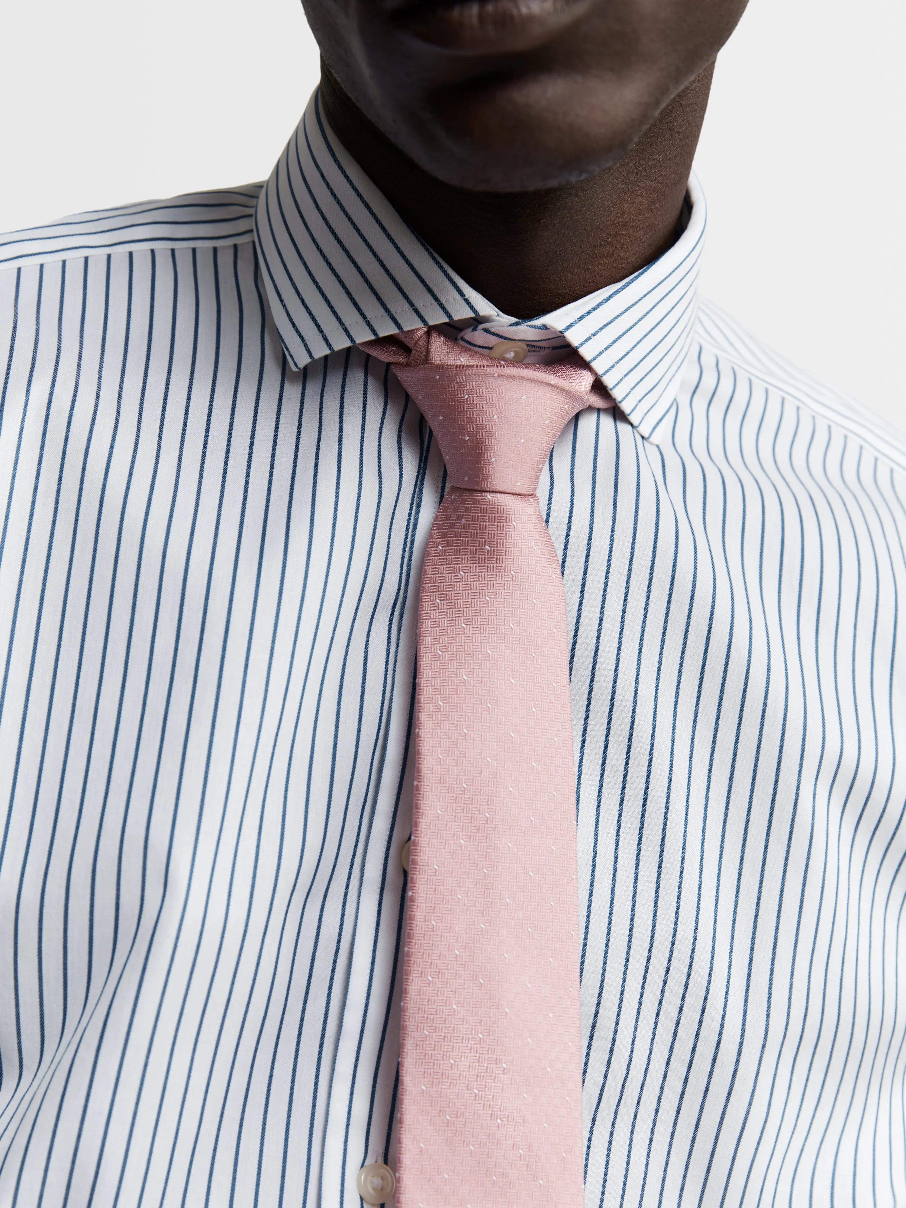 Classic Pink Pin Spot Silk Slim Tie