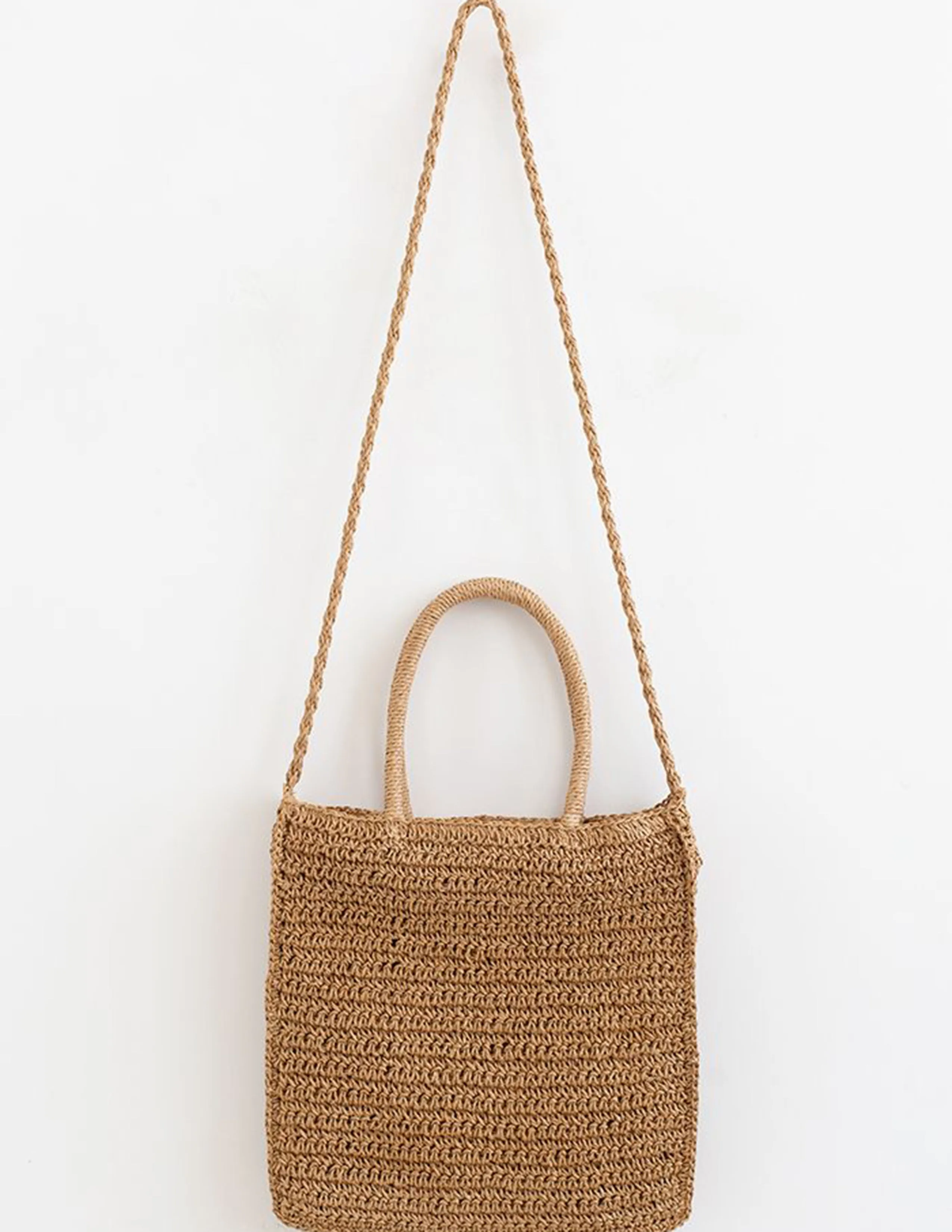 Colored Flower Woven Straw Bag
