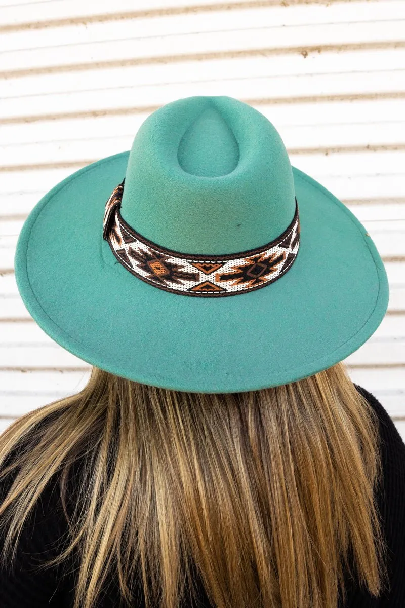 Copper Mesa Felt Hat, Turquoise