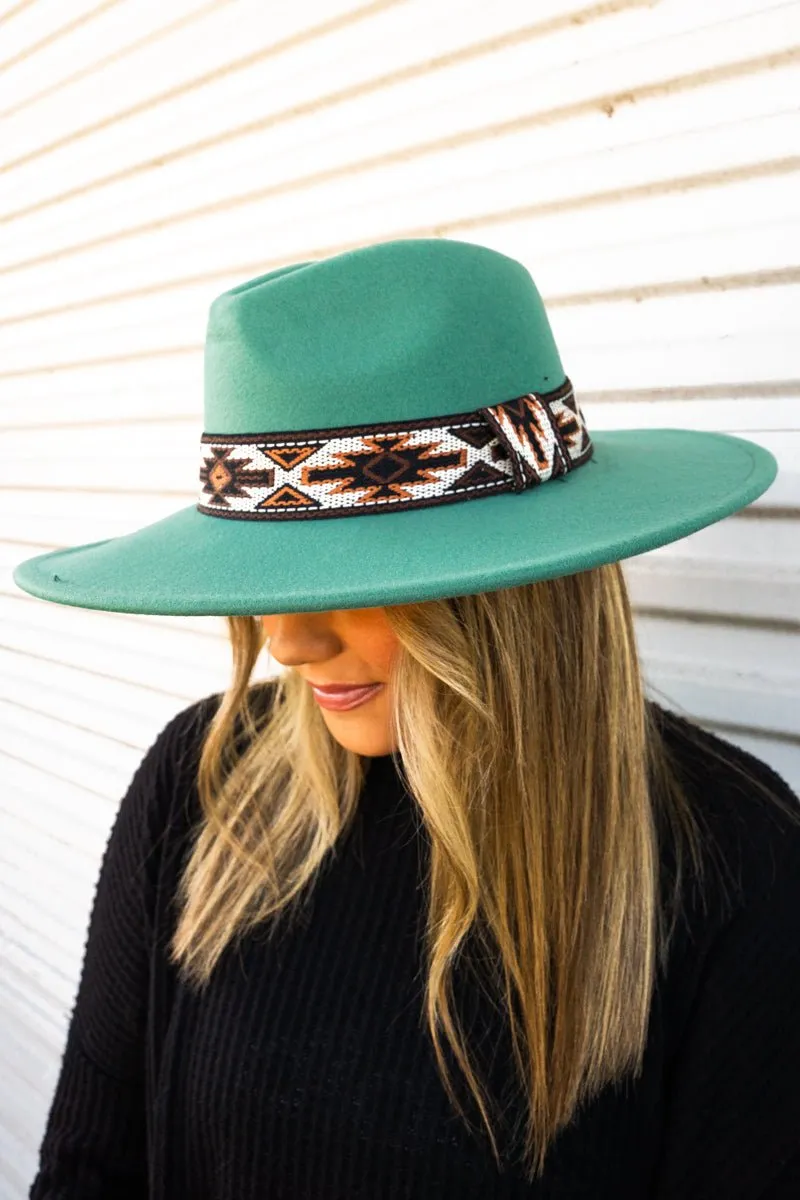 Copper Mesa Felt Hat, Turquoise