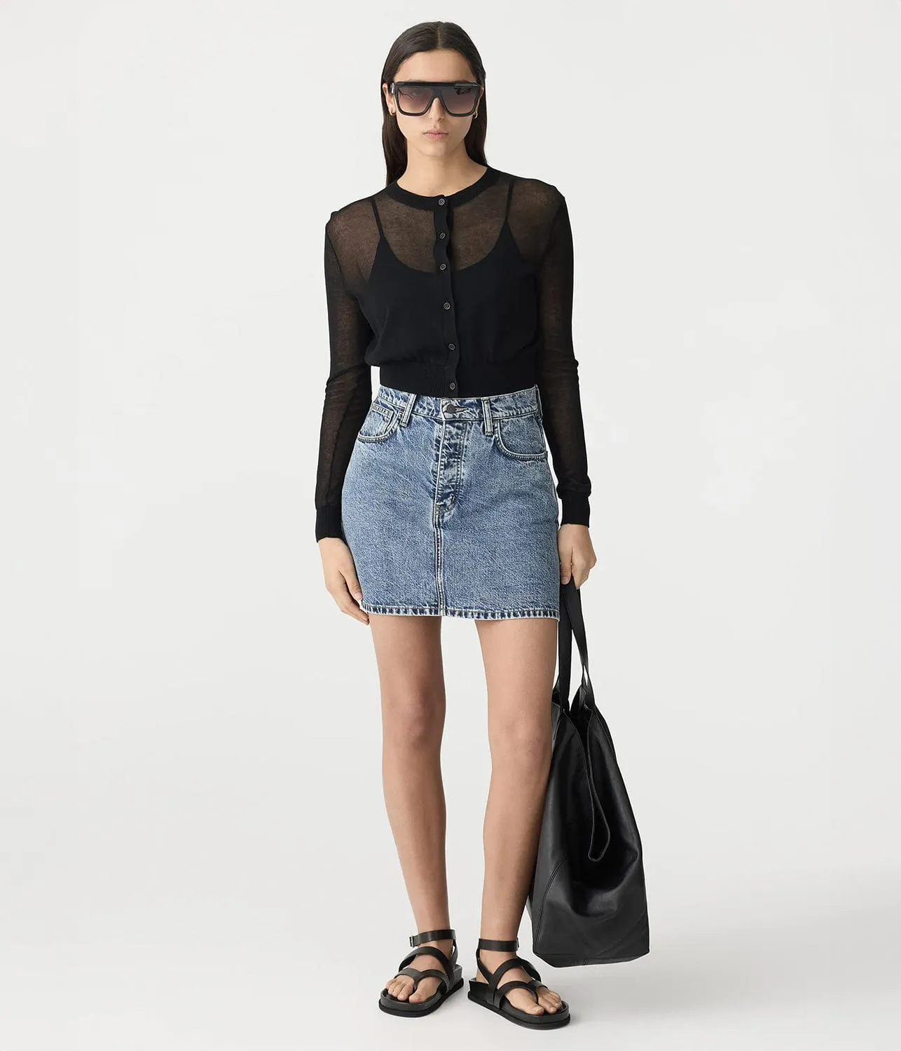 DENIM MINI SKIRT- CLASSIC STONE WASH