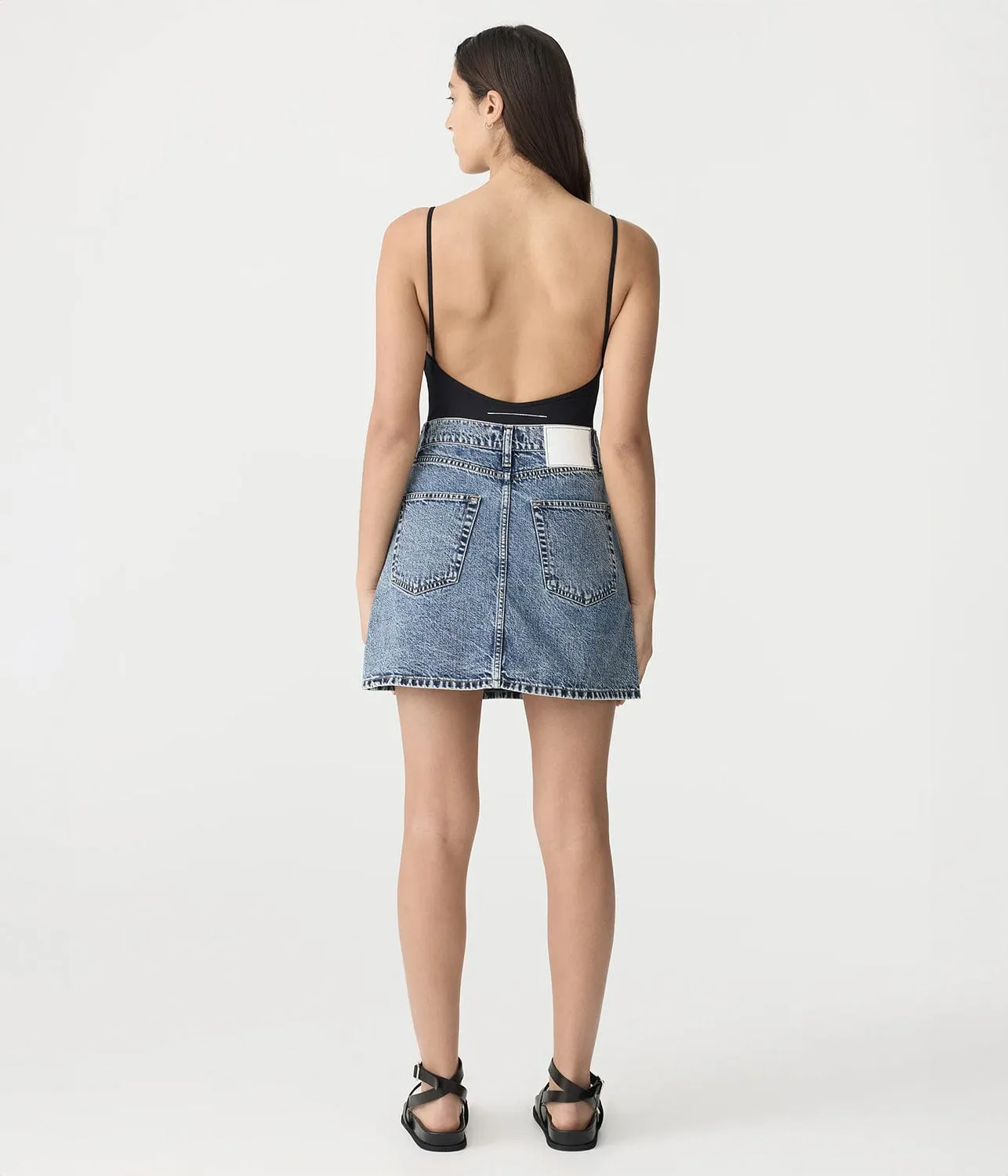 DENIM MINI SKIRT- CLASSIC STONE WASH