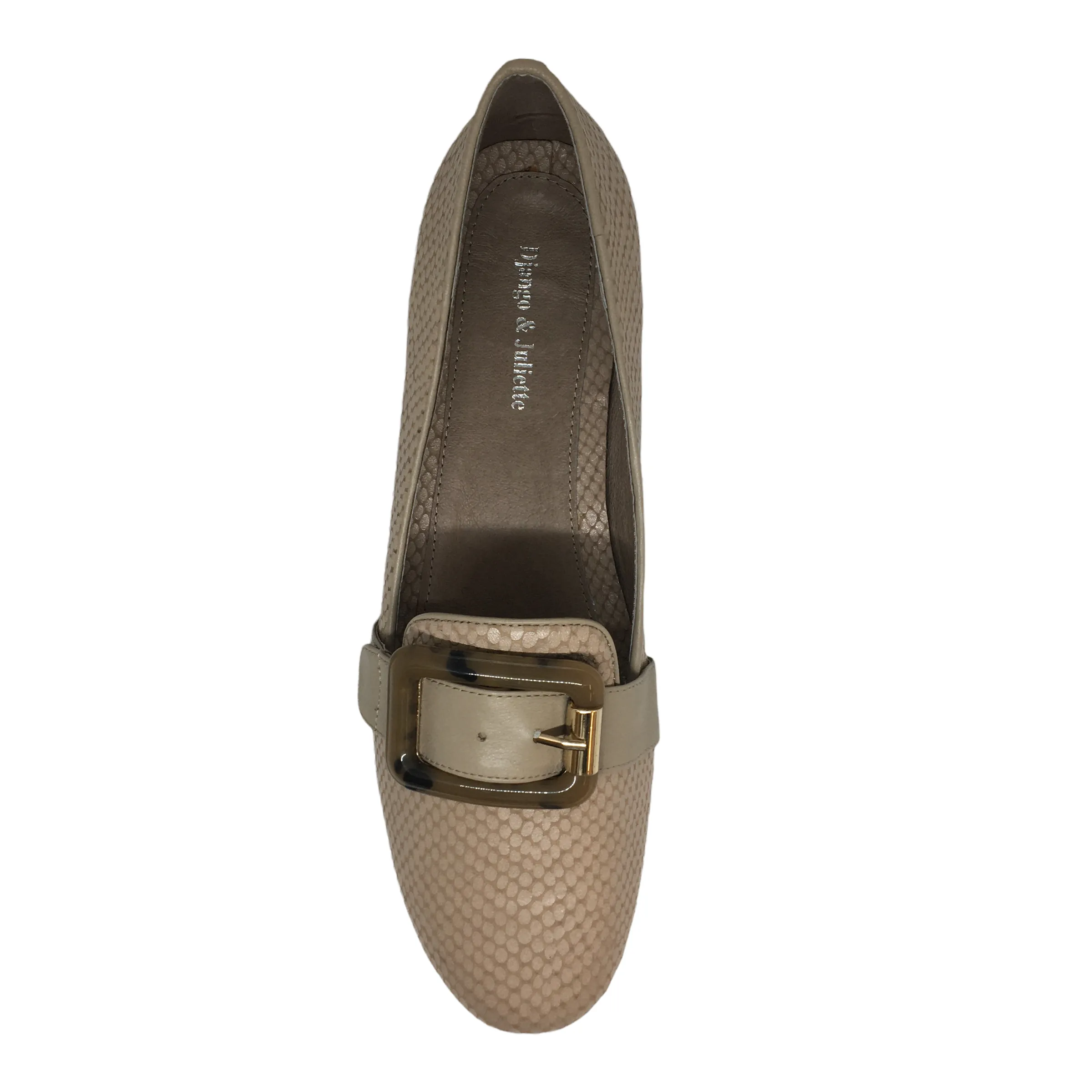 Django & Juliette Amee Latte Snake Leather shoe