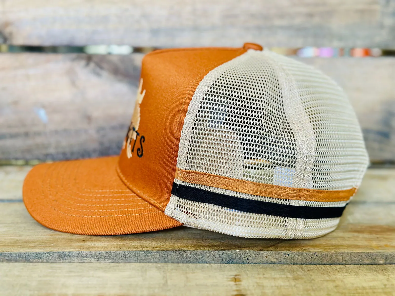 Dustybutts Trucker Cap //  Light Brown & Black