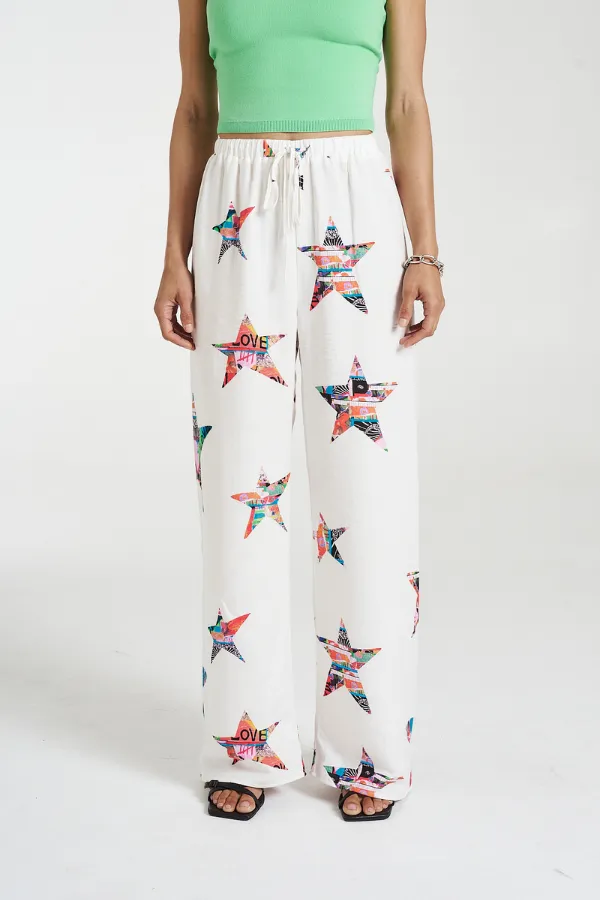 Elastic Waist Pants Star X Lovers