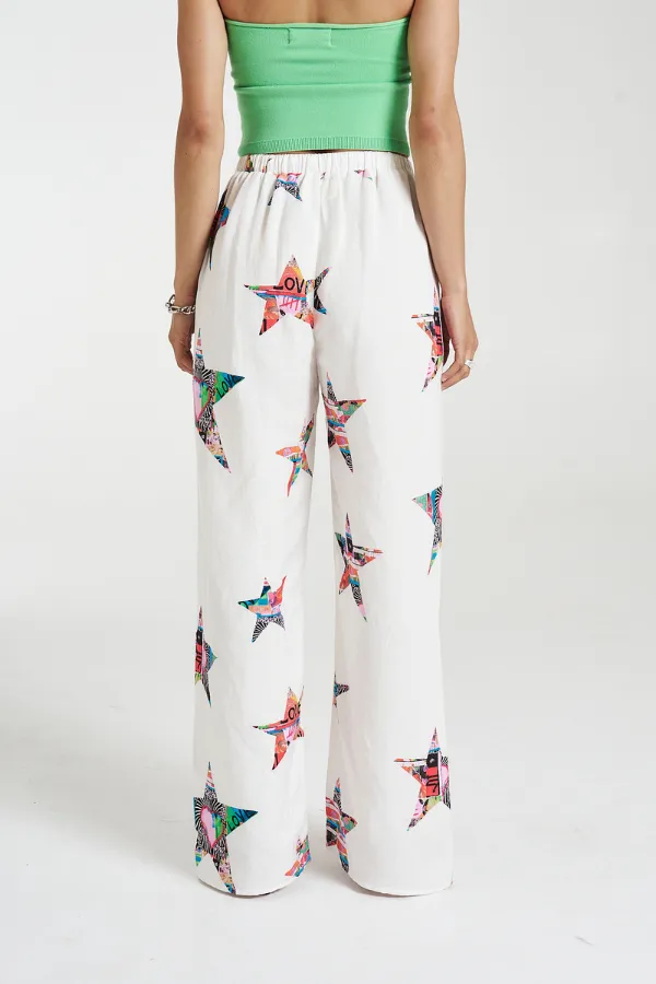 Elastic Waist Pants Star X Lovers