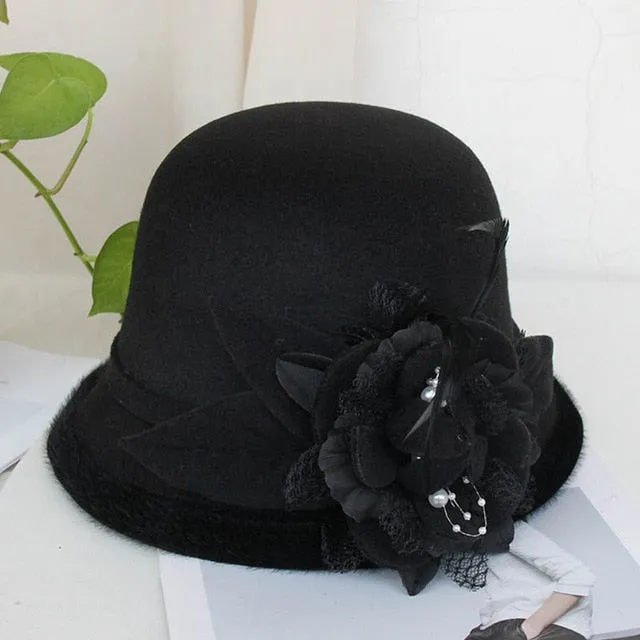 Elegant Church Hat For Women / Wool Felt