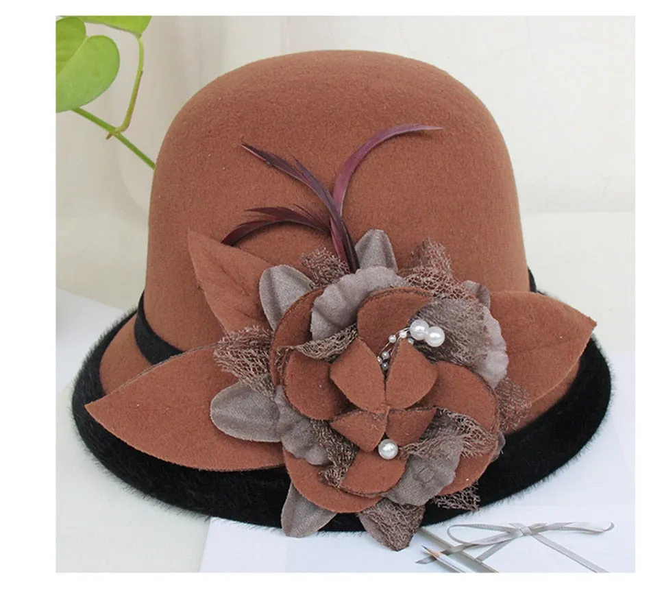 Elegant Church Hat For Women / Wool Felt