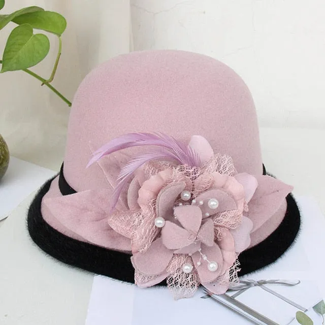 Elegant Church Hat For Women / Wool Felt