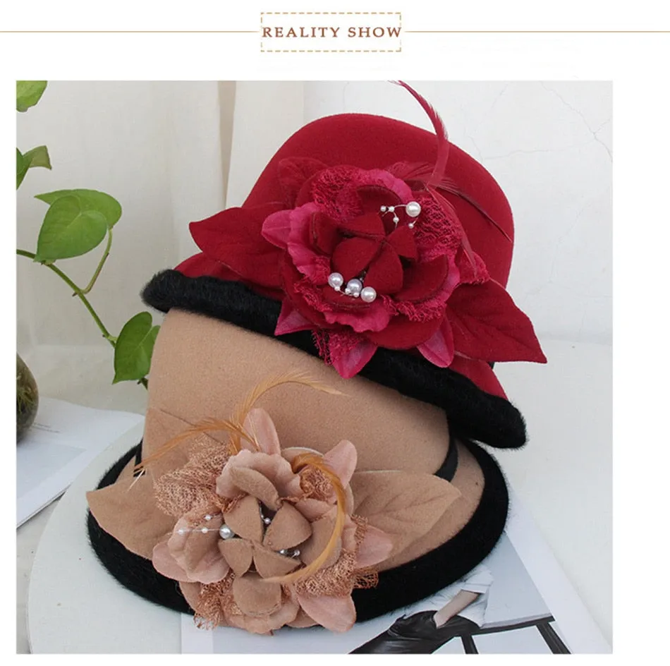 Elegant Church Hat For Women / Wool Felt