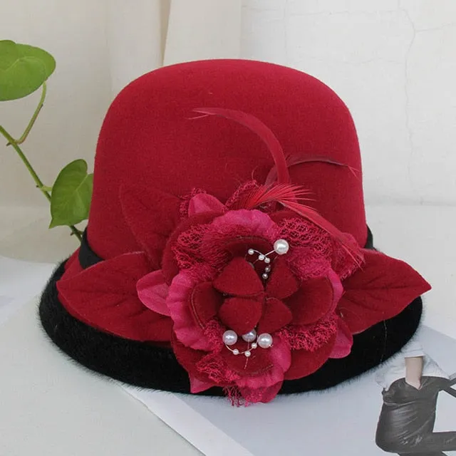 Elegant Church Hat For Women / Wool Felt