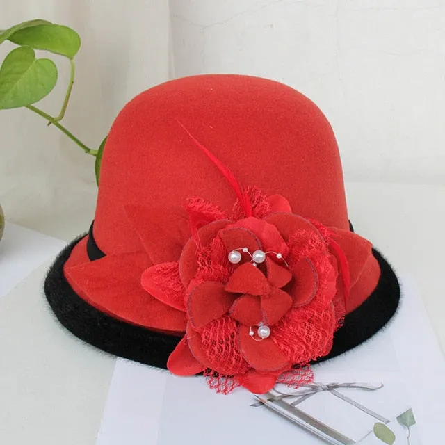 Elegant Church Hat For Women / Wool Felt