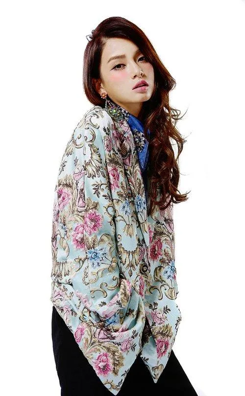 FINAL SALE Limited edition jacquard vintage embroidered pastel blue blazer- Hanako