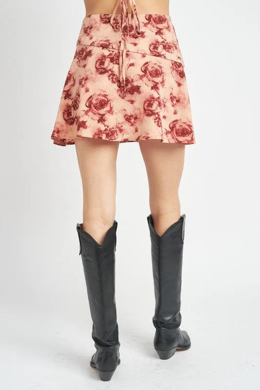 Floral Flared Mini Skirt