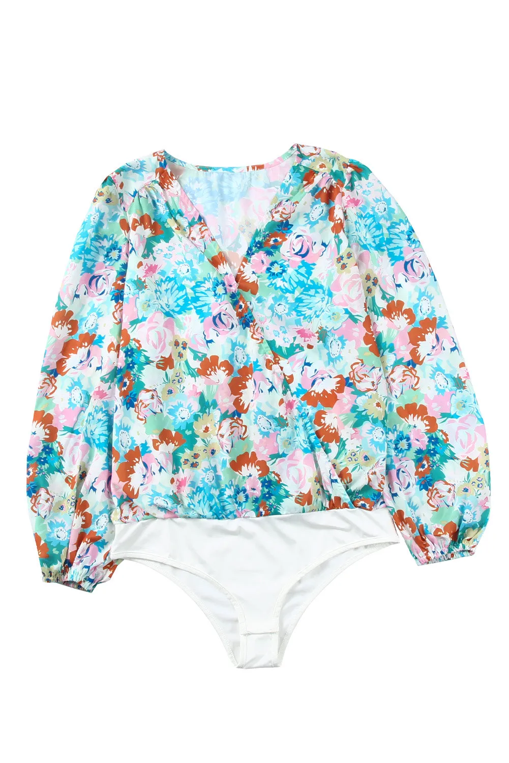 Floral Print Wrap Bodysuit