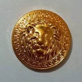 Golden Lion Face Designer Metal Buttons