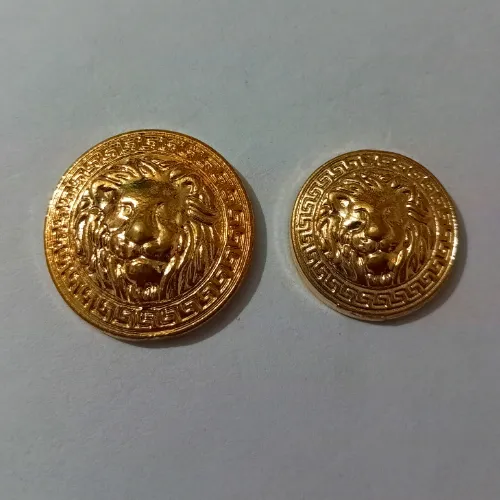 Golden Lion Face Designer Metal Buttons