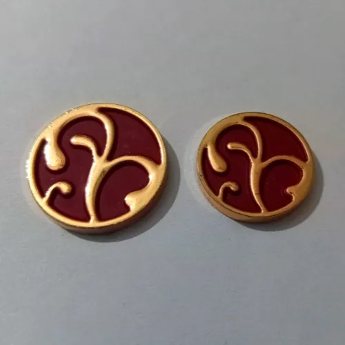 Golden Maroon Unique Design Buttons