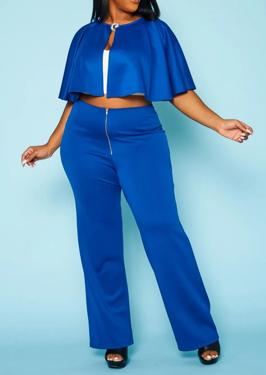 HI Curvy Plus Size Cloak & Straight Pants Set