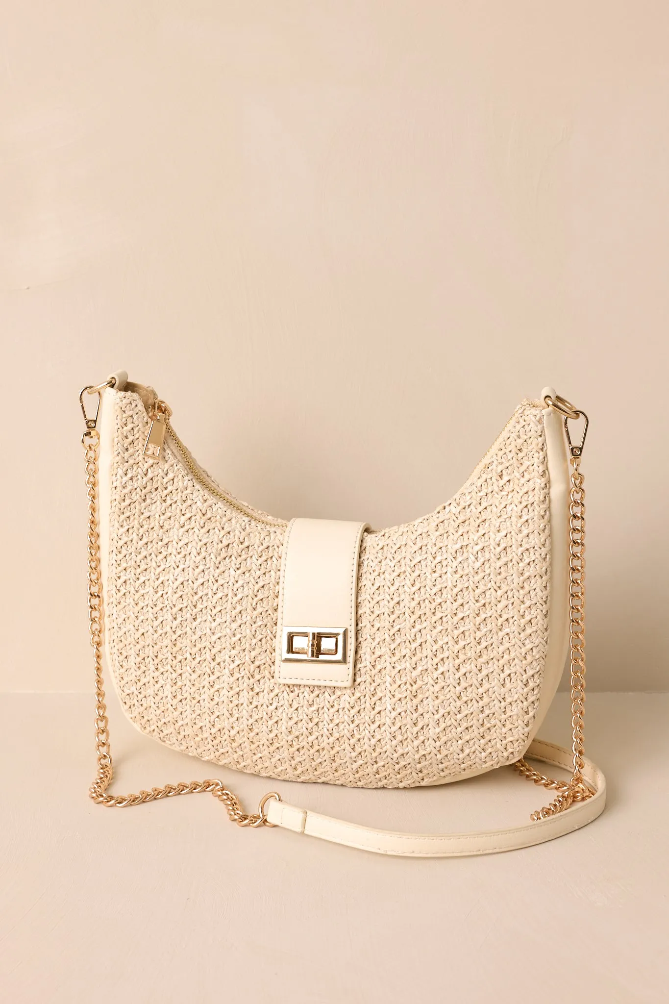 I Don't Chase Ivory Woven Handbag