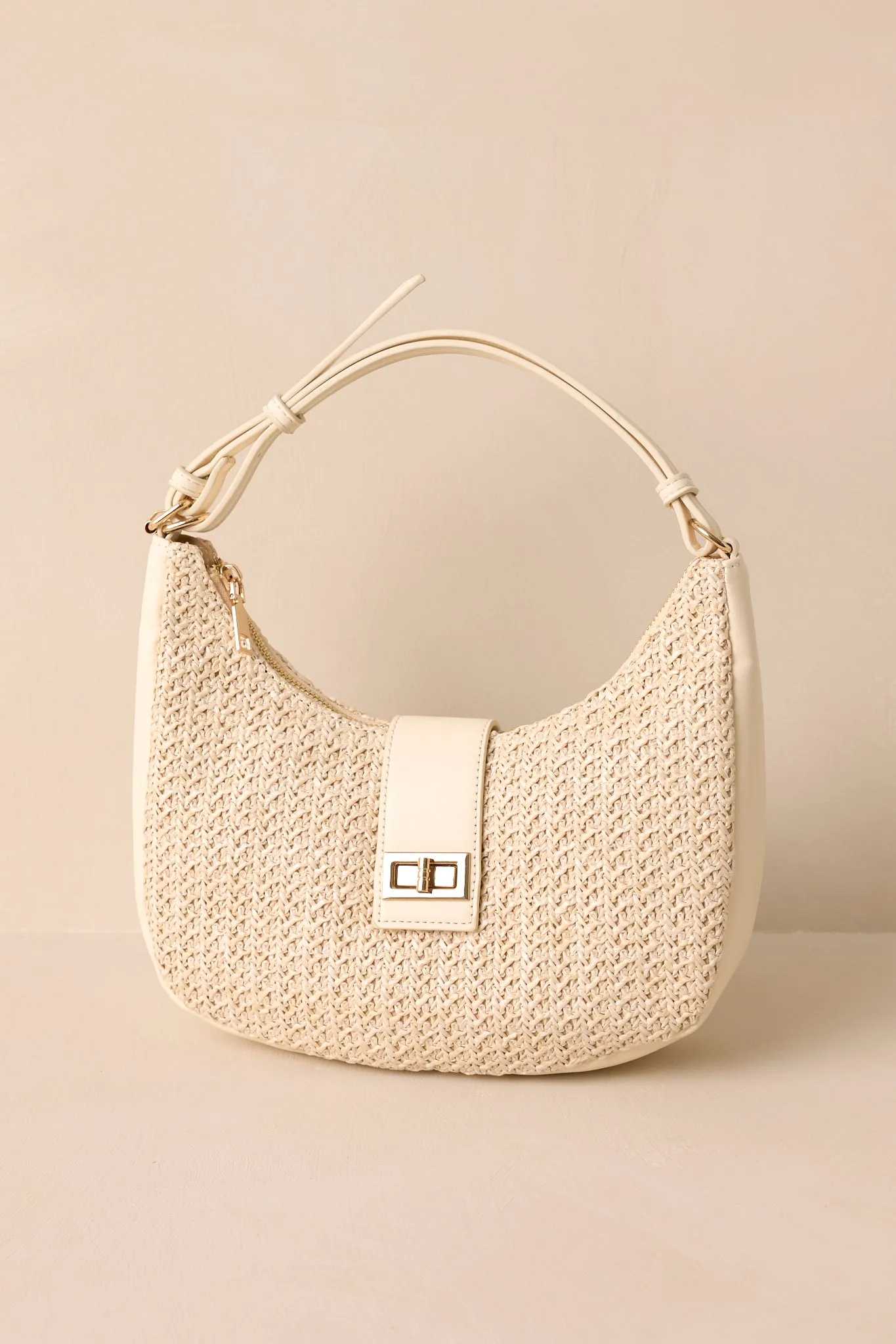 I Don't Chase Ivory Woven Handbag