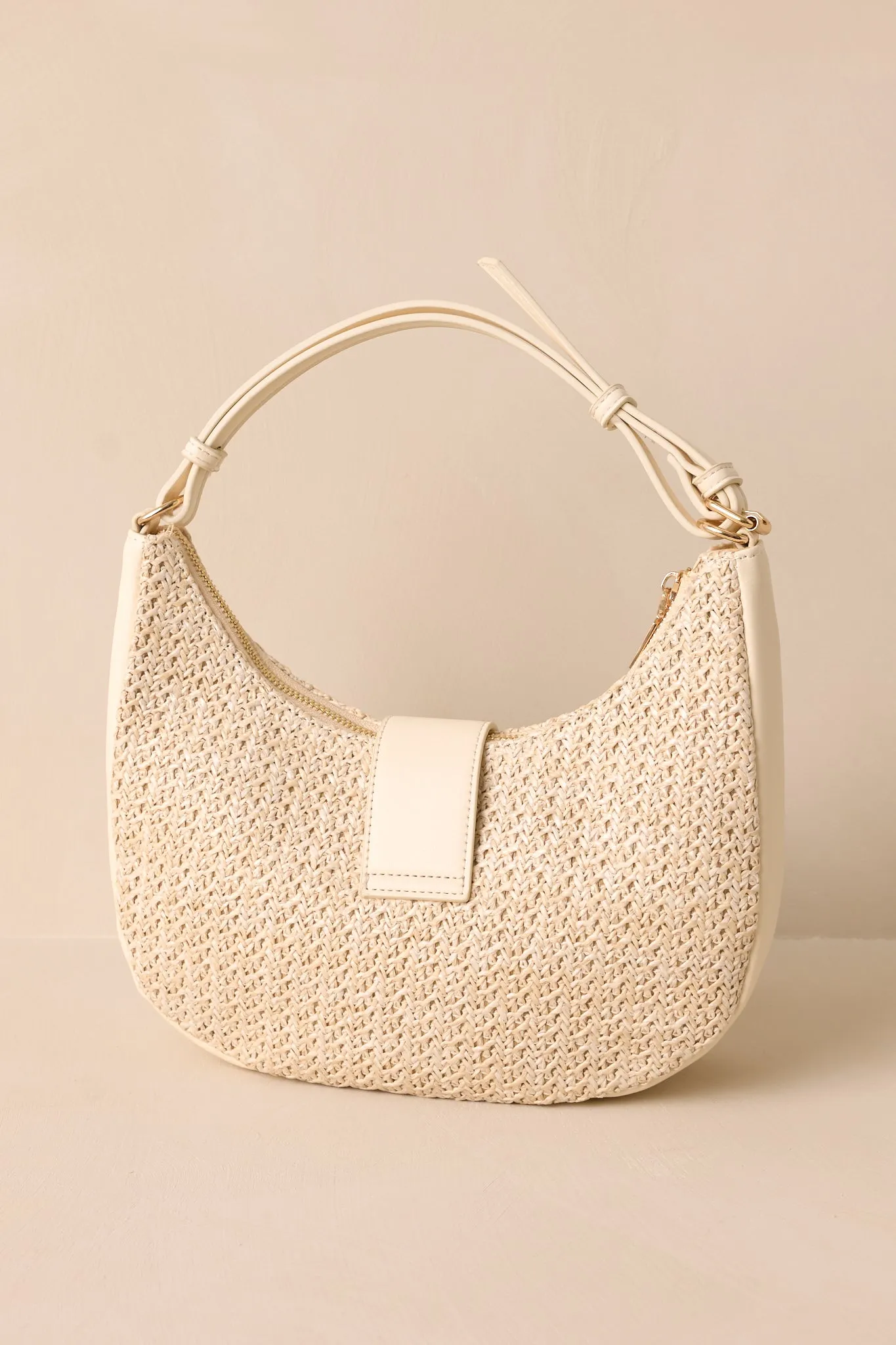 I Don't Chase Ivory Woven Handbag