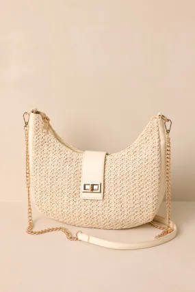 I Don't Chase Ivory Woven Handbag