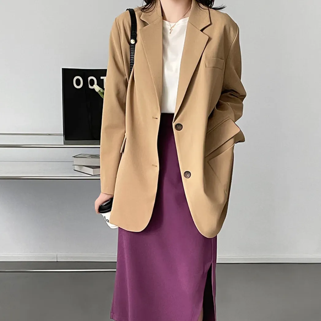 [Korean Style] High Quality Minimalistic Loose Fit Pastel Padded Blazer