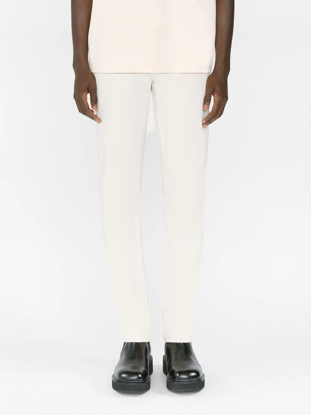 L'Homme Slim Brushed Twill -- Milk Beige