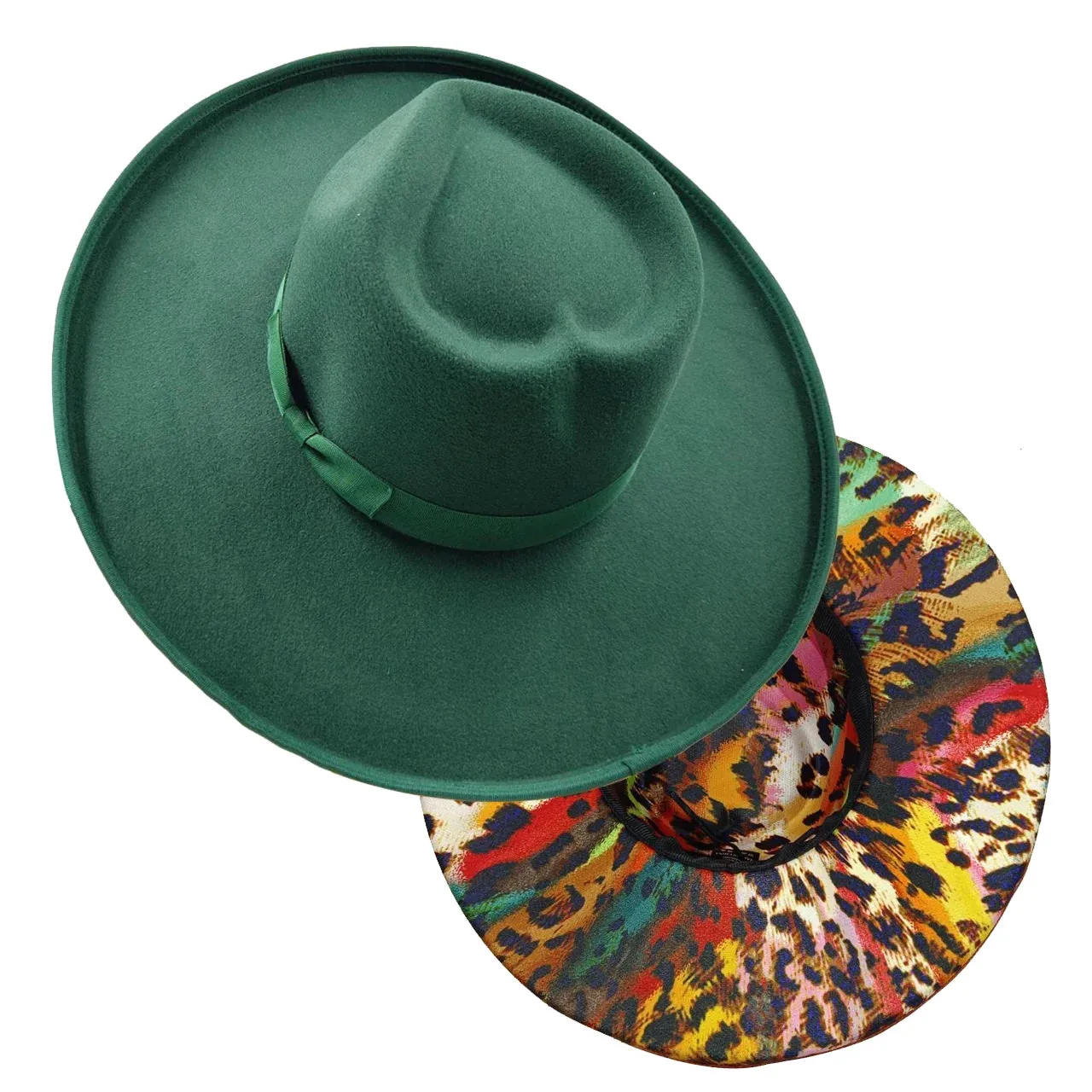 Lucky Love Heart Fedora Hats 10cm Wide Brim